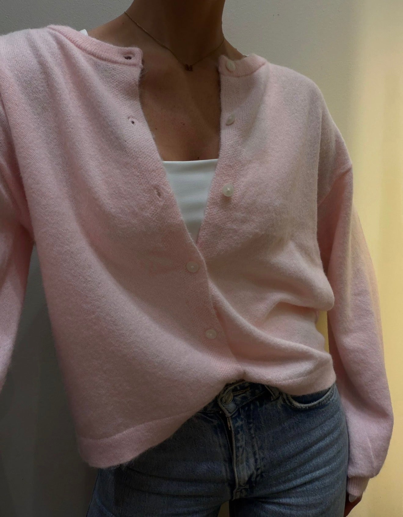 PCNAOMI Knit Cardigan - Roseate Spoonbill