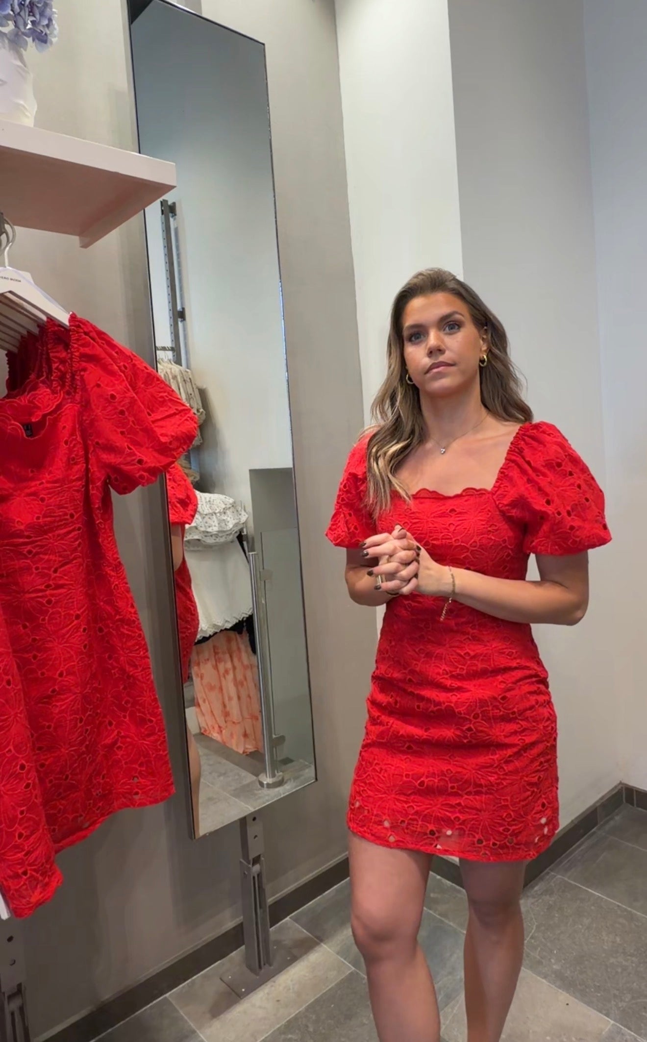 VMELIN Short Dress - Ribbon Red
