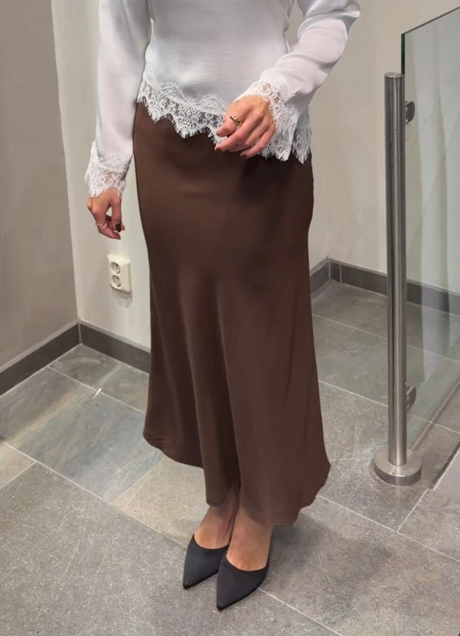 PCFRANAN Midi Skirt - Hot Fudge