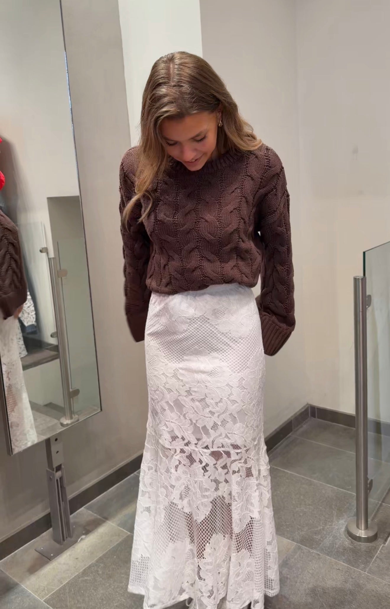 PCMAYA Long Skirt - Bright White