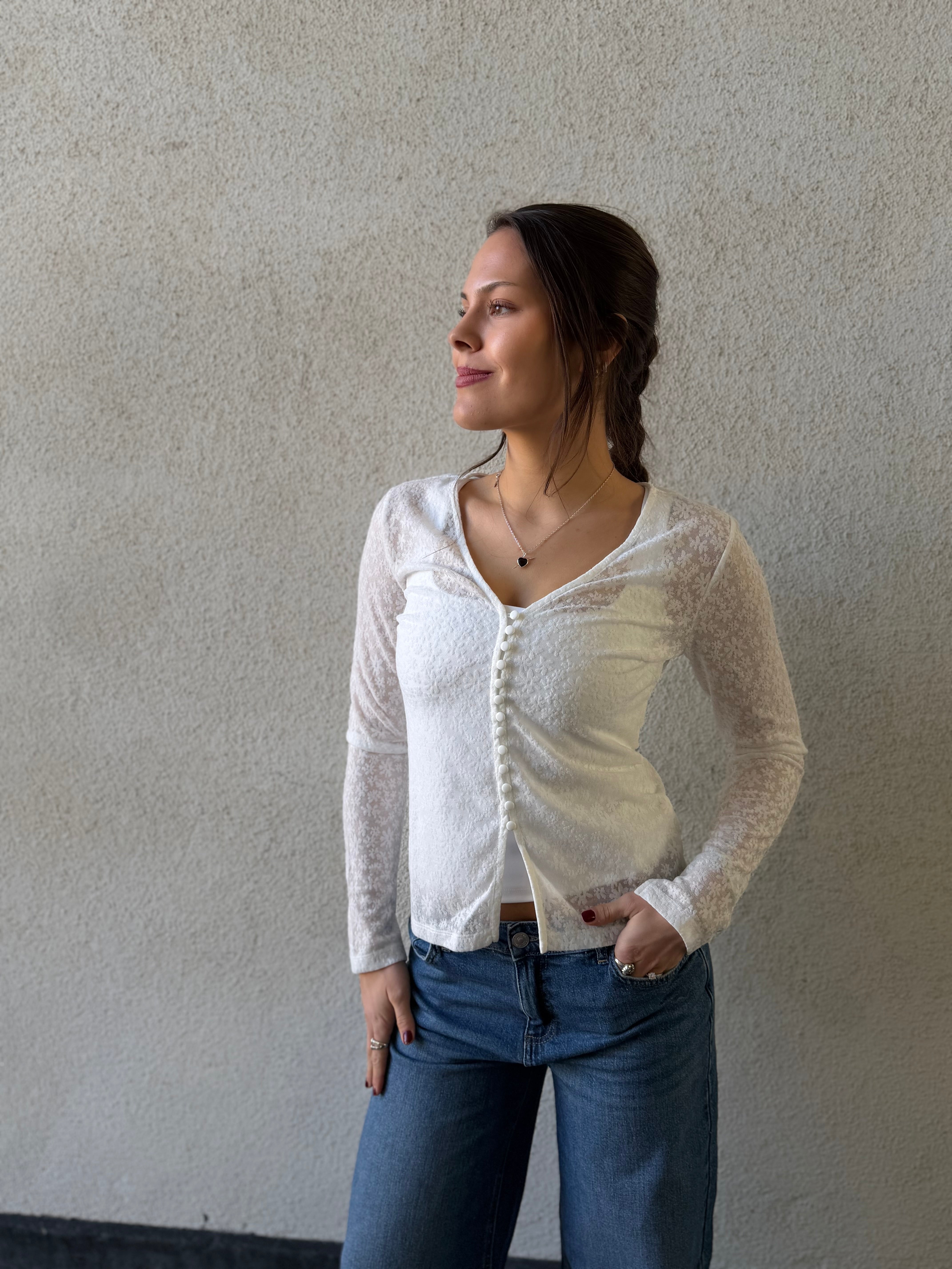 PCBAISY Cardigan - Cloud Dancer