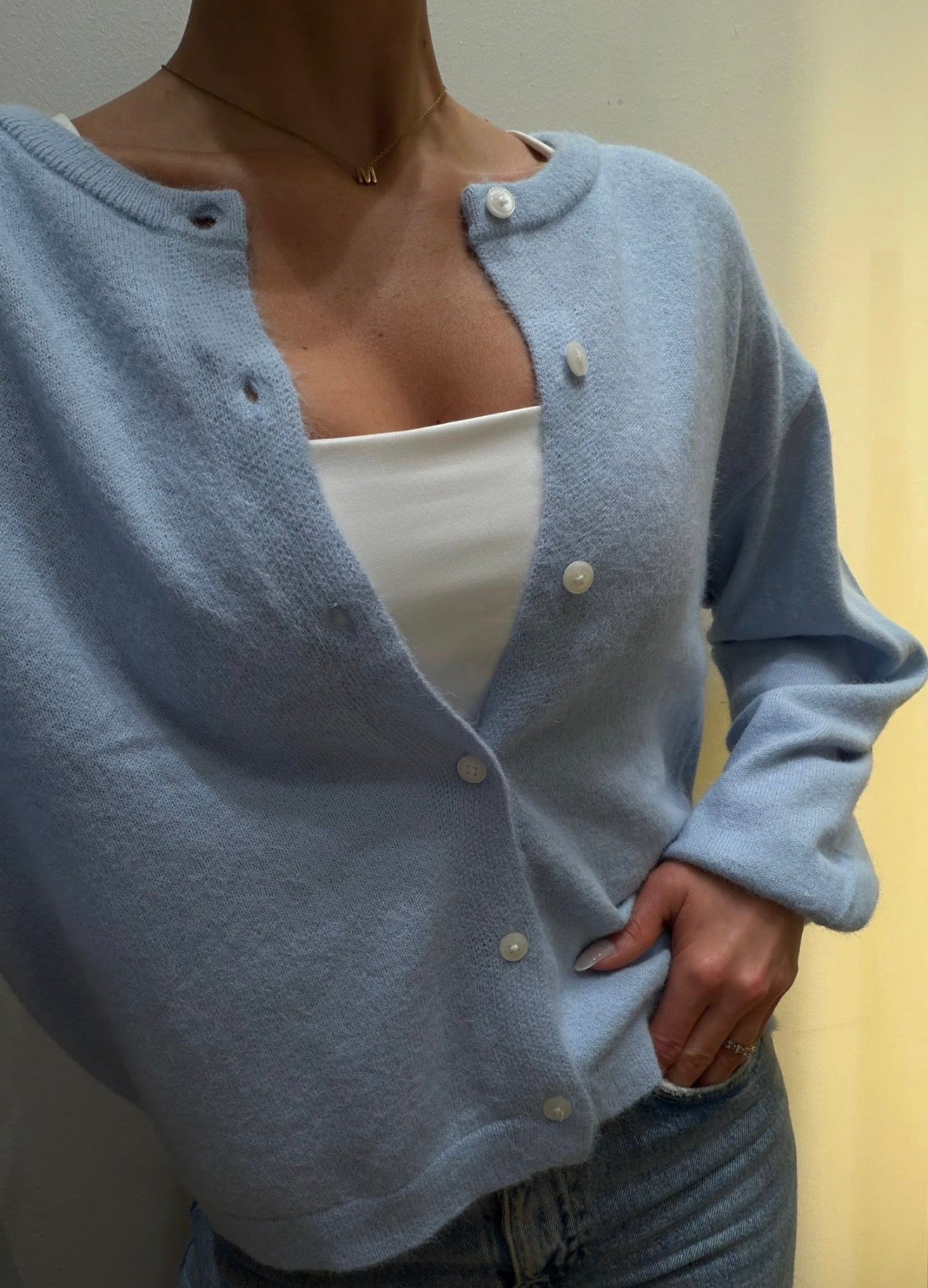 PCNAOMI Knit Cardigan - Cashmere Blue