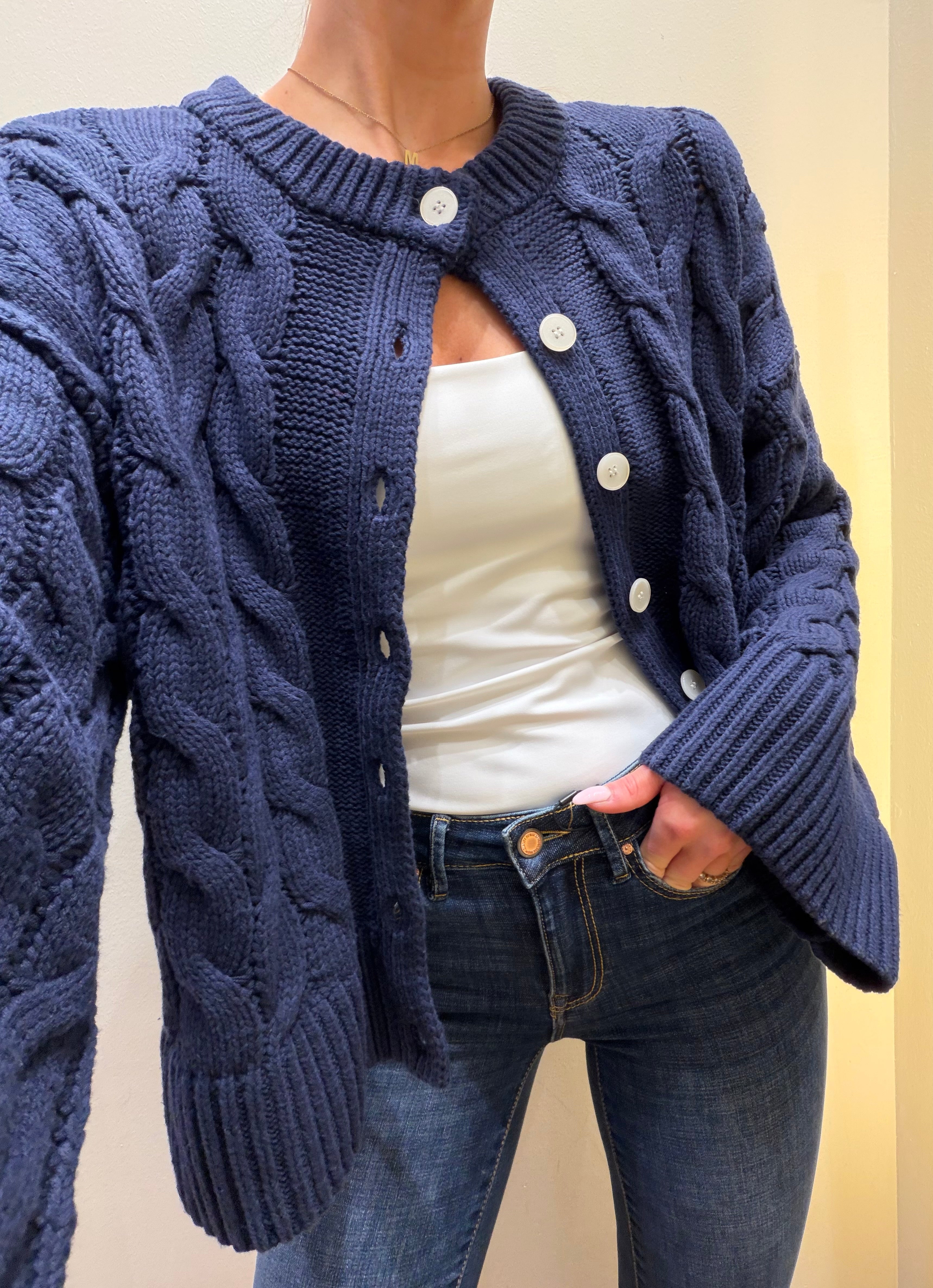 VMSVEA Knit Cardigan - Navy Blazer